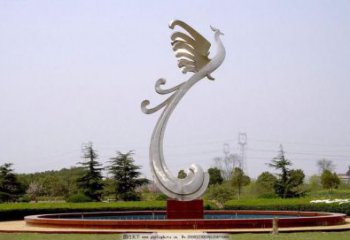 鏡面鳳鳥(niǎo)雕塑廠家 現(xiàn)代公園擺件 游樂(lè)場(chǎng)異形鳳鳥(niǎo)雕塑
