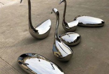鍛造天鵝雕塑廠(chǎng)家 公園鏡面擺件 廣場(chǎng)啞光天鵝雕塑