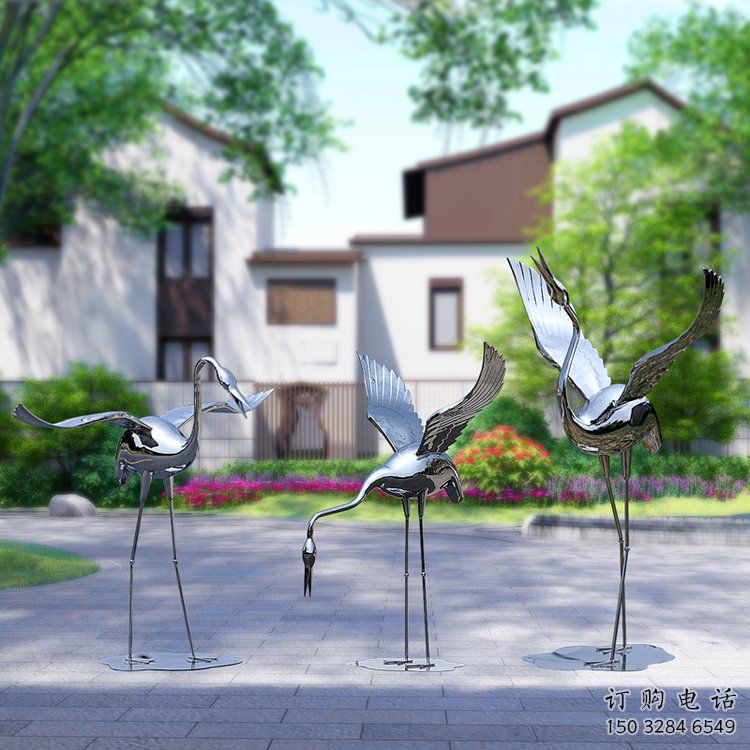 鍛造鶴雕塑廠家 公園抽象擺件 廣場啞光鶴雕塑 鍛造鶴雕塑廠家 公園抽象擺件 廣場啞光鶴雕塑