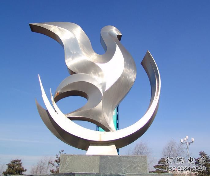 商場(chǎng)和平鴿雕塑廠家 中式戶(hù)外小品 抽象拉絲和平鴿雕塑