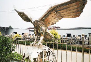 幾何老鷹雕塑廠家 中式廣場擺件 草地切面老鷹雕塑