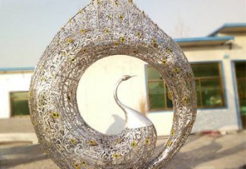 鏤空孔雀雕塑廠(chǎng)家 現(xiàn)代抽象擺件 戶(hù)外切面孔雀雕塑