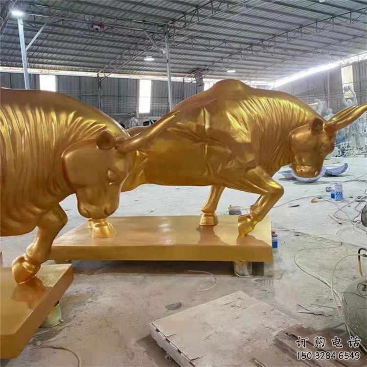 彩繪金牛雕塑廠家 大型噴漆小品 現(xiàn)代創(chuàng)意金牛雕塑