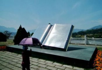 鏡面書(shū)籍雕塑廠家 烤漆大型擺件 博物館書(shū)籍雕塑