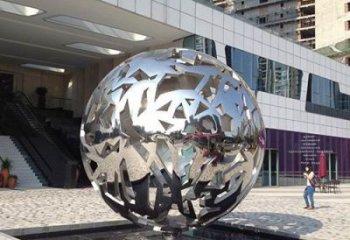 異形圓球雕塑廠家 現(xiàn)代校園小品 校園不銹鋼圓球雕塑