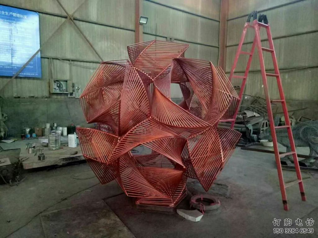 拉絲球體雕塑廠家 鏤空創(chuàng)意擺件 別墅區(qū)不銹鋼球體雕塑