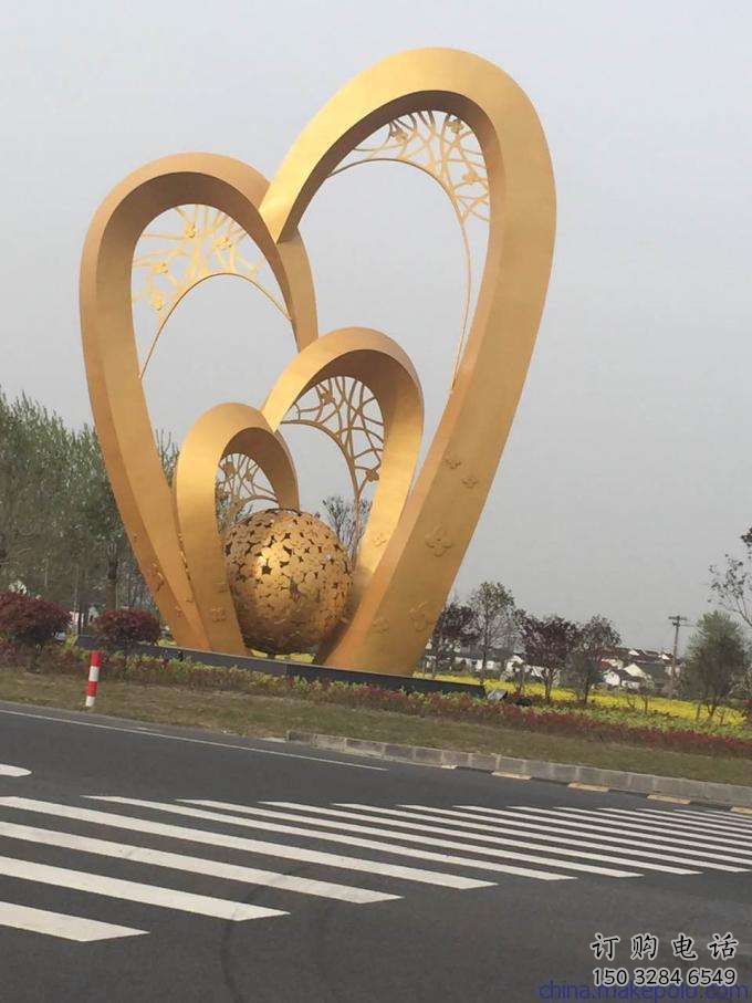 鍍金球狀雕塑廠家 鑄造廣場(chǎng)擺件 戶外不銹鋼球狀雕塑