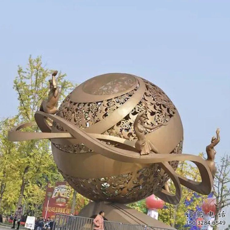 歐式星球雕塑廠家 抽象公園擺件 體育場(chǎng)不銹鋼星球雕塑