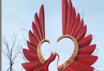 烤漆鳳凰雕塑廠家 現代創(chuàng)意小品 商業(yè)街不銹鋼鳳凰雕塑