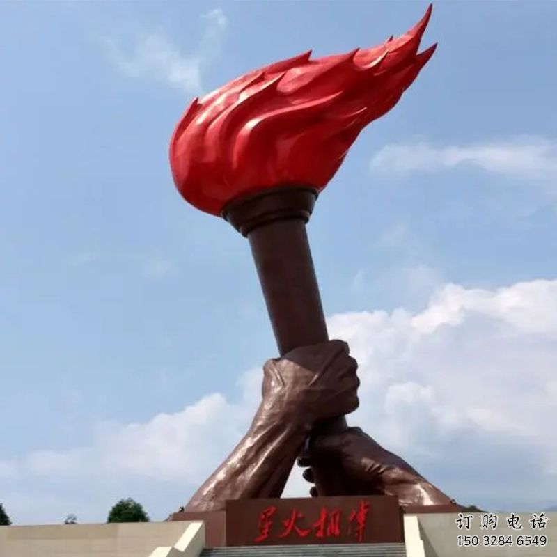 烤漆火炬雕塑廠(chǎng)家 大型別墅區(qū)擺件 現(xiàn)代不銹鋼火炬雕塑