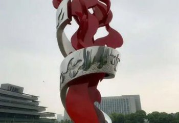 戶(hù)外火苗雕塑廠家 抽象噴漆小品 大型不銹鋼火苗雕塑