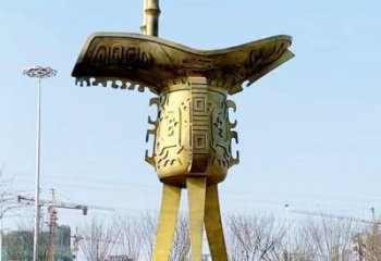 仿古酒杯雕塑廠家 公園小品 廣場不銹鋼酒杯雕塑