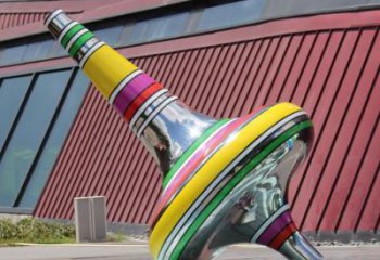 廣場(chǎng)陀螺雕塑廠家 公園小品 烤漆不銹鋼陀螺雕塑