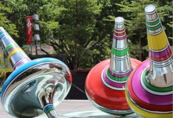 戶外陀螺雕塑廠家 噴漆小品 現(xiàn)代不銹鋼陀螺雕塑