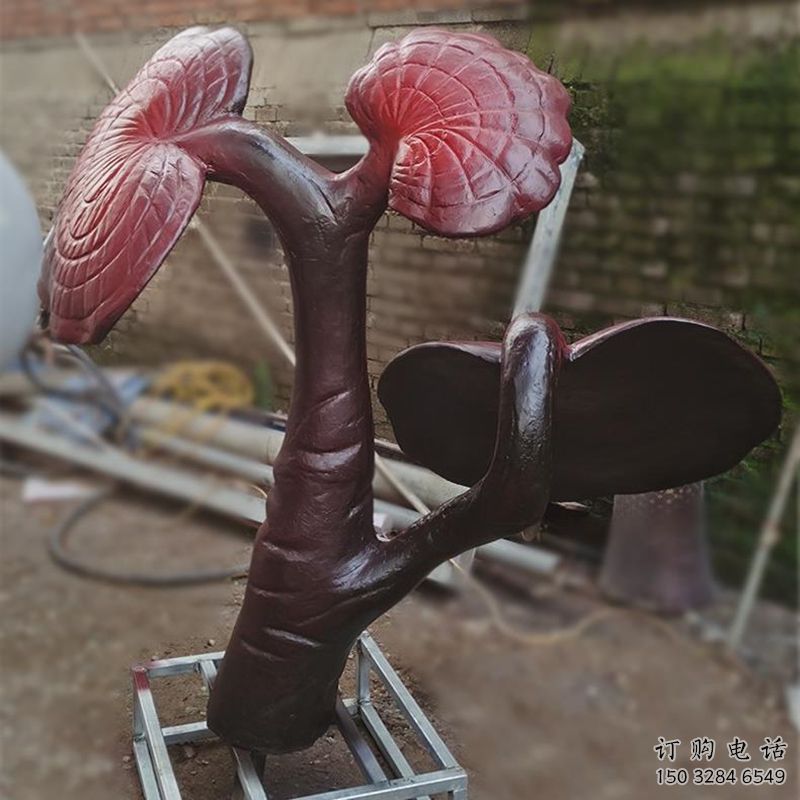 異形靈芝雕塑廠家 現(xiàn)代小品 公園不銹鋼靈芝雕塑