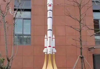 幾何火箭雕塑廠家 廣場小品 大門口不銹鋼火箭雕塑