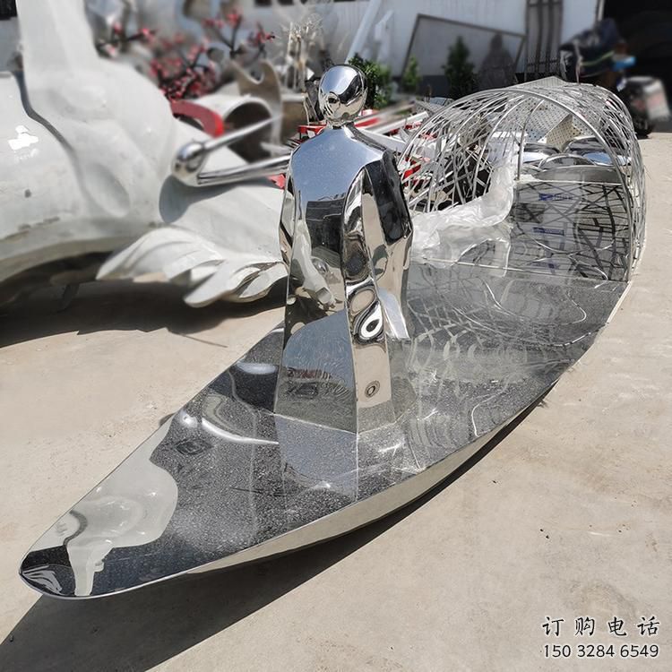 幾何船雕塑廠家 創(chuàng)意小品 大門口不銹鋼船雕塑生產(chǎn)