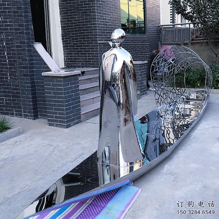 公園小船雕塑廠家 戶外擺件 創(chuàng)意不銹鋼小船雕塑生產(chǎn)