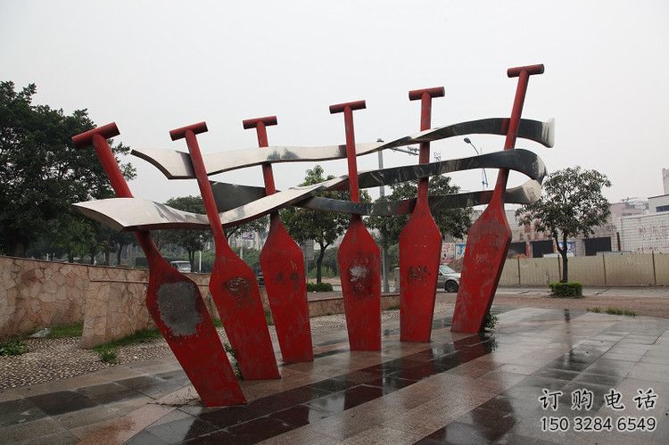 大型商場(chǎng)劃船雕塑廠家 運(yùn)動(dòng)擺件 鏡面不銹鋼劃船雕塑生產(chǎn)