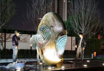 拉絲雞蛋雕塑廠(chǎng)家 鏤空創(chuàng)意擺件 現(xiàn)代不銹鋼雞蛋雕塑生產(chǎn)