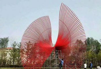 彩繪鳳尾雕塑廠家 公園廣場(chǎng)擺件 街頭不銹鋼鳳尾雕塑生產(chǎn)