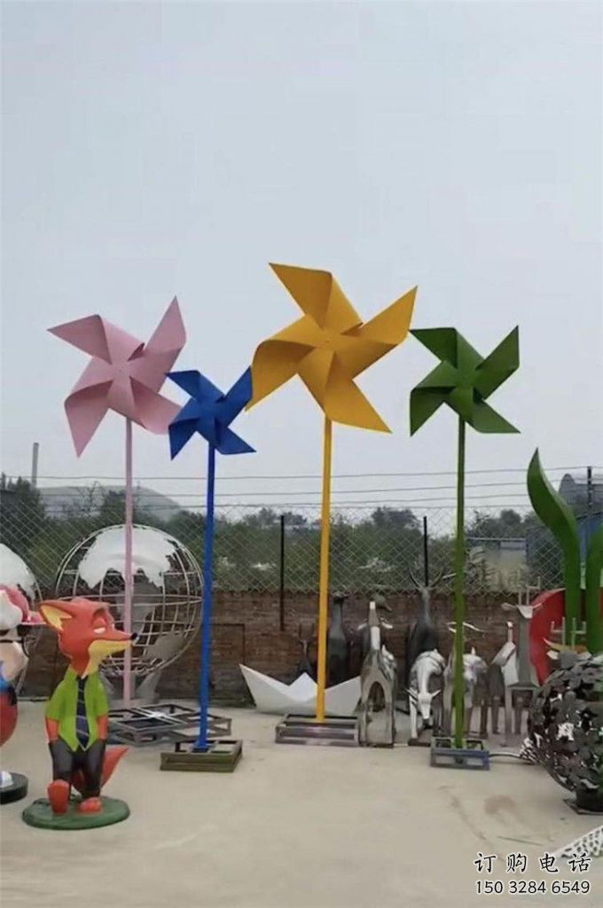 公園風車雕塑廠家 戶外擺件 大型不銹鋼風車雕塑生產(chǎn)