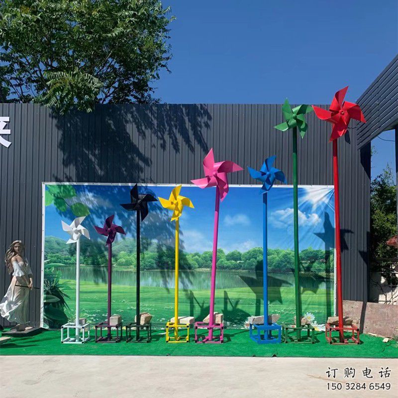 別墅區(qū)風(fēng)車(chē)雕塑廠家 大型擺件 烤漆不銹鋼風(fēng)車(chē)雕塑生產(chǎn)