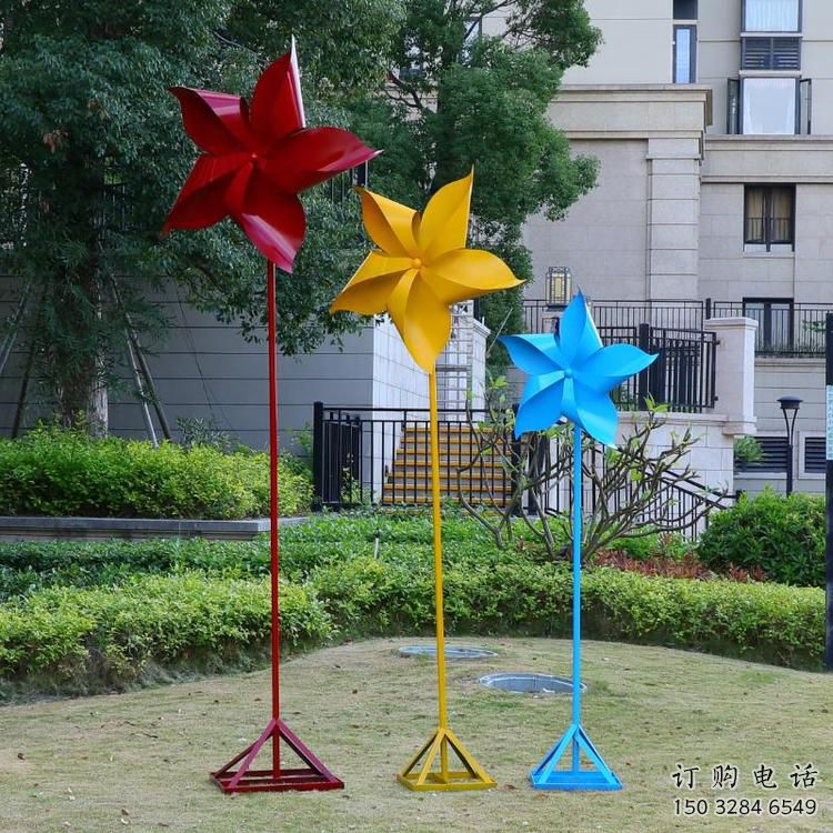 大型商場風(fēng)車雕塑廠家 現(xiàn)代擺件 烤漆不銹鋼風(fēng)車雕塑生產(chǎn)