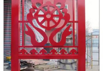 中式屏風(fēng)雕塑廠家 鏤空烤漆小品 游樂場不銹鋼屏風(fēng)雕塑
