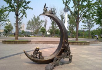 中式月亮雕塑廠家 現(xiàn)代廣場小品 游樂場不銹鋼月亮雕塑生產(chǎn)