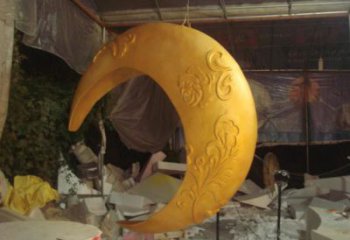 廣場(chǎng)月牙雕塑廠家 戶外公園小品 烤漆不銹鋼月牙雕塑制作
