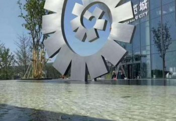 鏤空雙環(huán)雕塑廠家 廣場(chǎng)園林小品 大型不銹鋼雙環(huán)雕塑制作