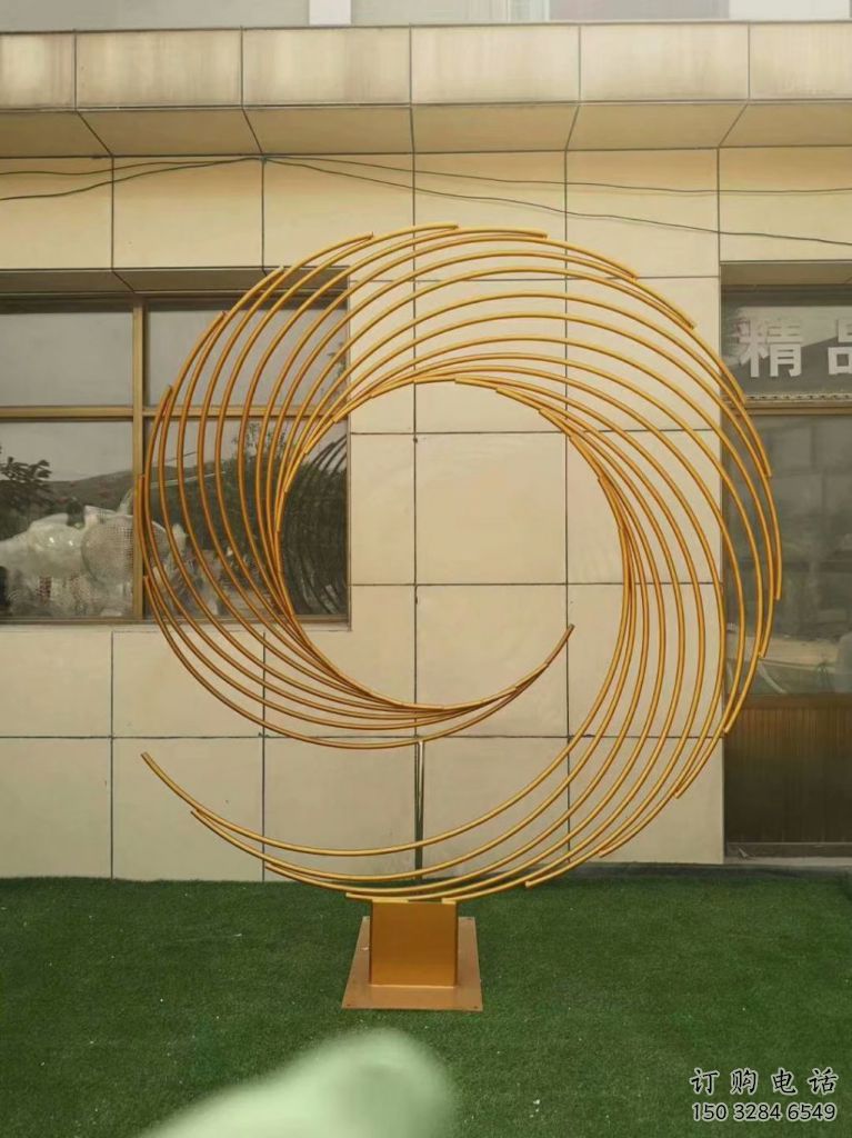 公園圓圈雕塑廠家 戶外擺件 拉絲不銹鋼圓圈雕塑生產(chǎn)
