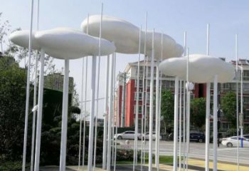 大型商場云彩雕塑廠家 仿真擺件 鏡面不銹鋼云彩雕塑生產(chǎn)