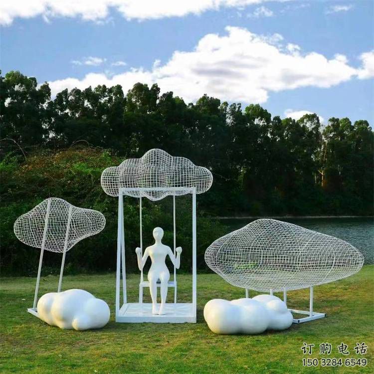 公園云梯雕塑廠家 戶外擺件 鏤空不銹鋼云梯雕塑價(jià)格