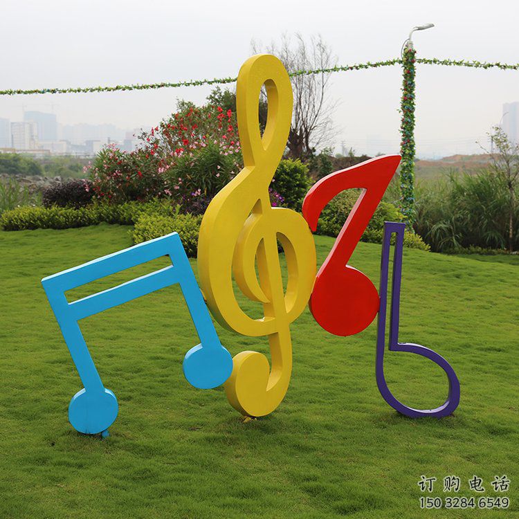 拉絲樂(lè)譜雕塑廠家 創(chuàng)意擺件 別墅區(qū)不銹鋼樂(lè)譜雕塑加工