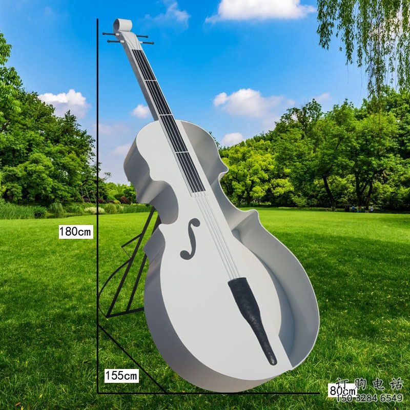 創(chuàng)意大提琴雕塑廠(chǎng)家 公園小品 大型不銹鋼大提琴雕塑