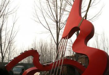 幾何提琴雕塑廠家 烤漆小品 戶(hù)外不銹鋼提琴雕塑制作