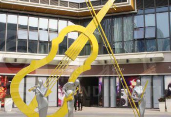 中式大提琴雕塑廠家 戶外小品 大型不銹鋼大提琴雕塑制作