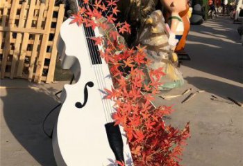 商業(yè)街小提琴雕塑廠家 音樂(lè)擺件 烤漆不銹鋼小提琴雕塑
