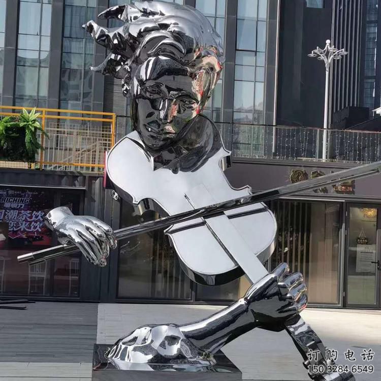 步行街吉他雕塑廠(chǎng)家 歐式小品 戶(hù)外不銹鋼吉他雕塑制作