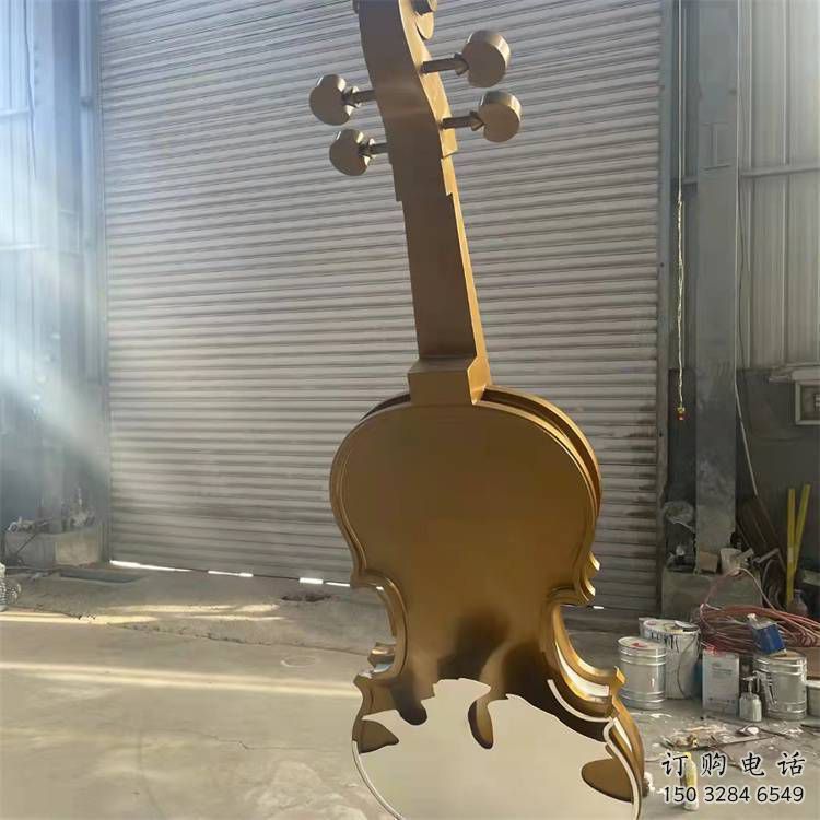 幾何吉他雕塑廠家 現代小品 創(chuàng)意不銹鋼吉他雕塑制作