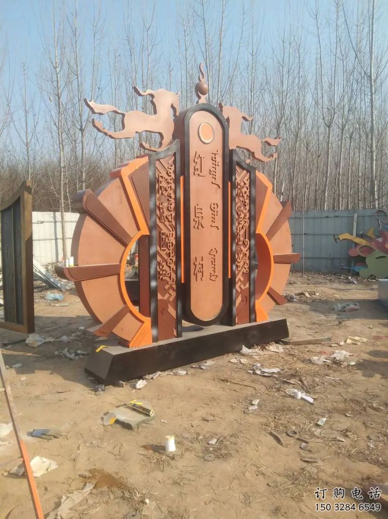 烤漆路標(biāo)雕塑廠家 公園小品 戶外不銹鋼路標(biāo)雕塑廠