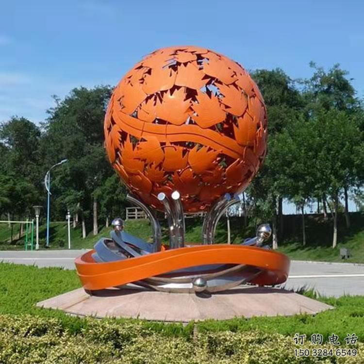 廣場(chǎng)紅日雕塑廠家 公園小品 鏤空不銹鋼紅日雕塑廠