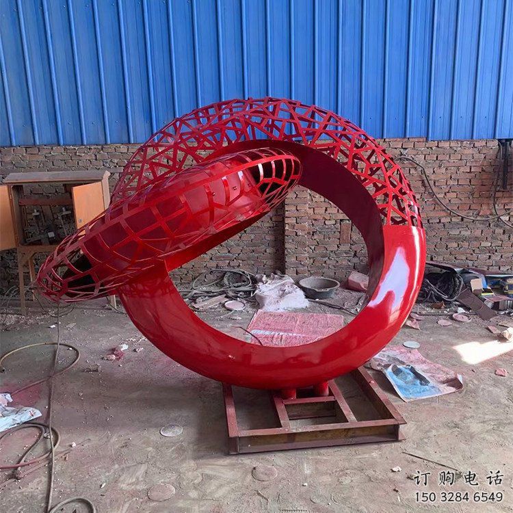 烤漆圓盤(pán)雕塑廠家 廣場(chǎng)小品 戶外不銹鋼圓盤(pán)雕塑廠