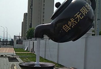 懸空水壺雕塑廠家 大型別墅區(qū)小品 現(xiàn)代不銹鋼水壺雕塑廠