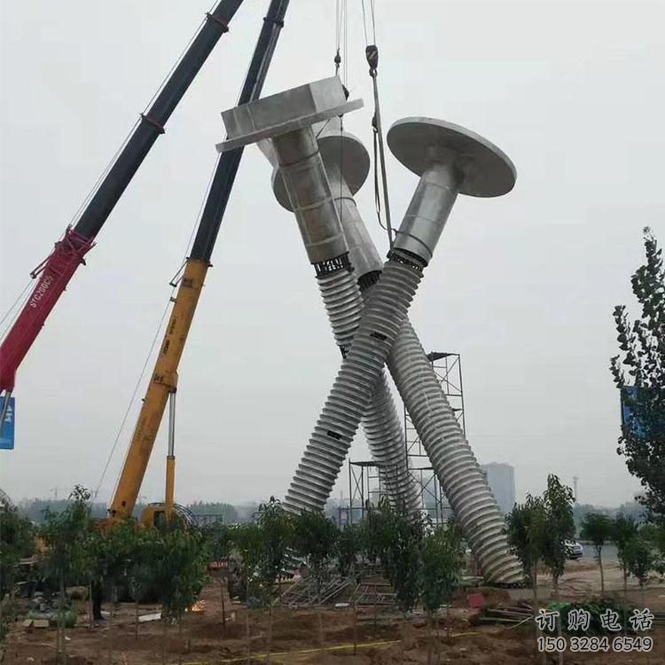 抽象螺絲雕塑廠家 廣場(chǎng)小品 烤漆不銹鋼螺絲雕塑廠