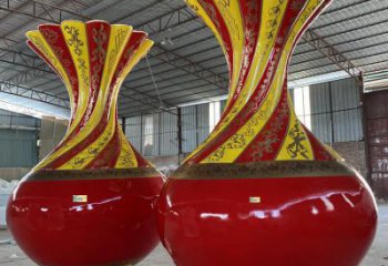 抽象花瓶雕塑廠家 彩繪小品 戶外不銹鋼花瓶雕塑定做
