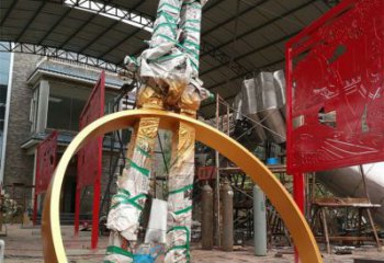 抽象圓規(guī)雕塑廠家 創(chuàng)意小品 房地產不銹鋼圓規(guī)雕塑廠