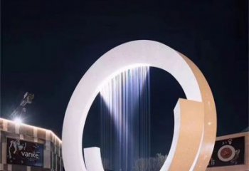 商業(yè)街水簾雕塑廠家 音樂(lè)擺件 大型不銹鋼水簾雕塑廠
